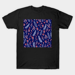 Winter branches and holly berries T-Shirt